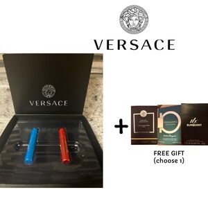 NIB - VERSACE FOR MEN 2-PIECE SAMPLE SET + free carded sample